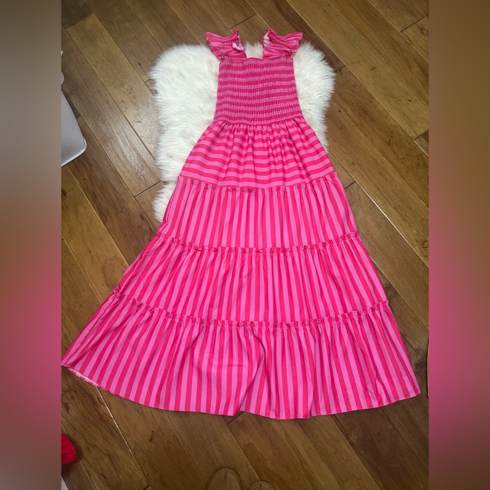 So Me Pink Striped Maxi Dress
